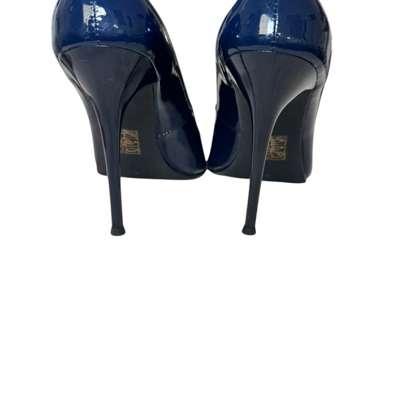 Jeffrey Campbell Navy Blue Patent Leather Pointed Toe Pumps Size 8.5 - Picture 6 of 8